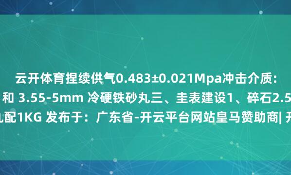 云开体育捏续供气0.483±0.021Mpa冲击介质:9.5-15.8mm碎石 和 3.55-5mm 冷硬铁砂丸三、圭表建设1、碎石2.5KG 和 钢丸配1KG 发布于：广东省-开云平台网站皇马赞助商